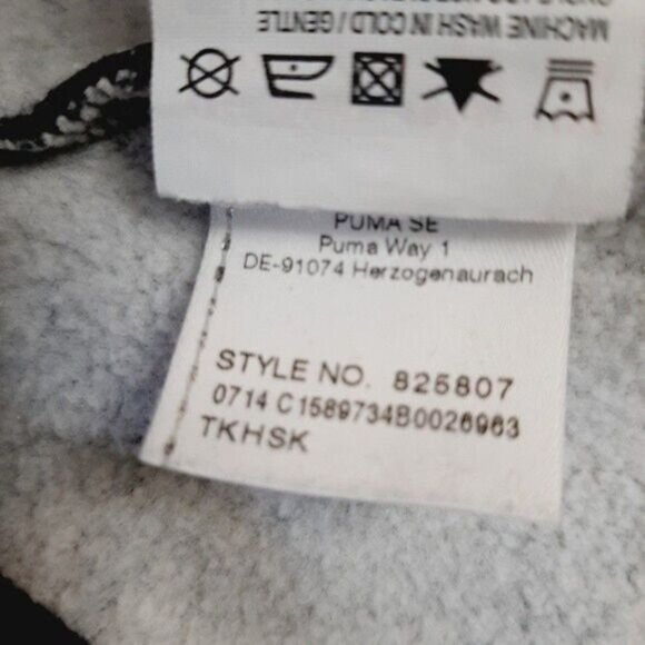 PUMA Sweatshirt Hoodie Grey w/ Velvet Logo Sz S - Picture 8 of 8